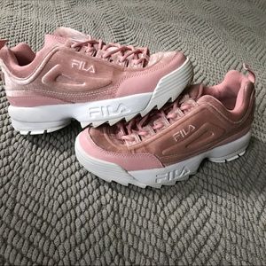 Velvet Pink Fila Sneakers (ONLY WORN ONCE)
